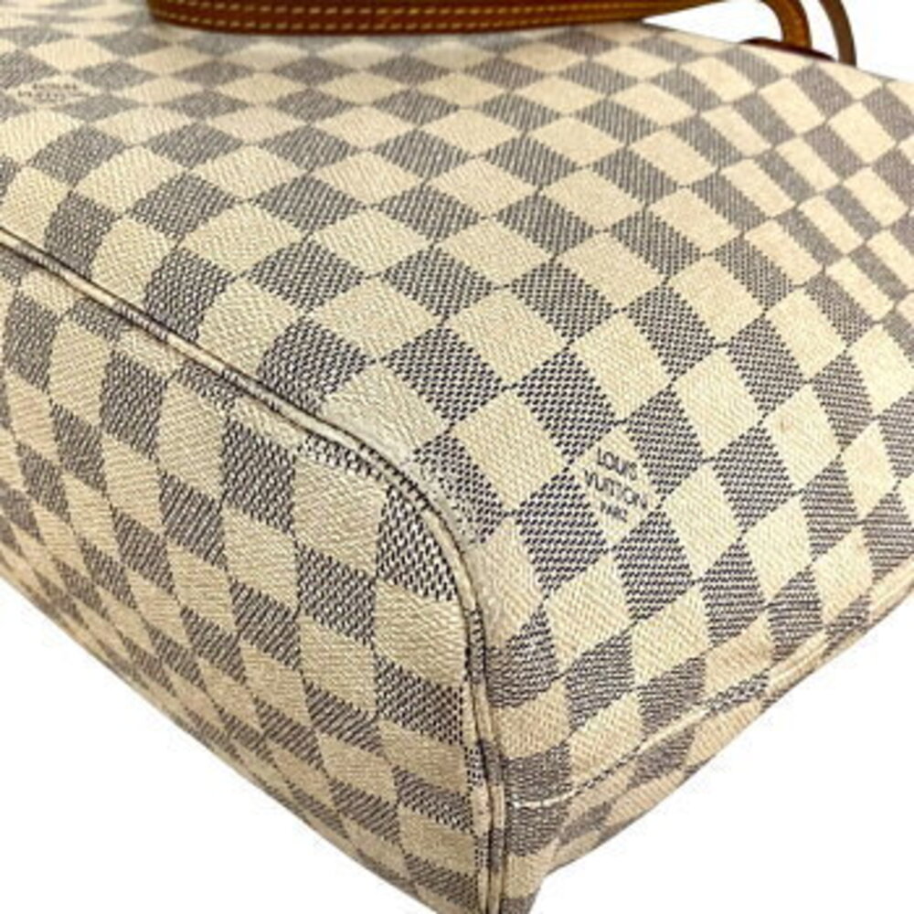 Louis Vuitton White Bag Tote Azur Damier Shoulder Neverfull - Picture 6 of 10